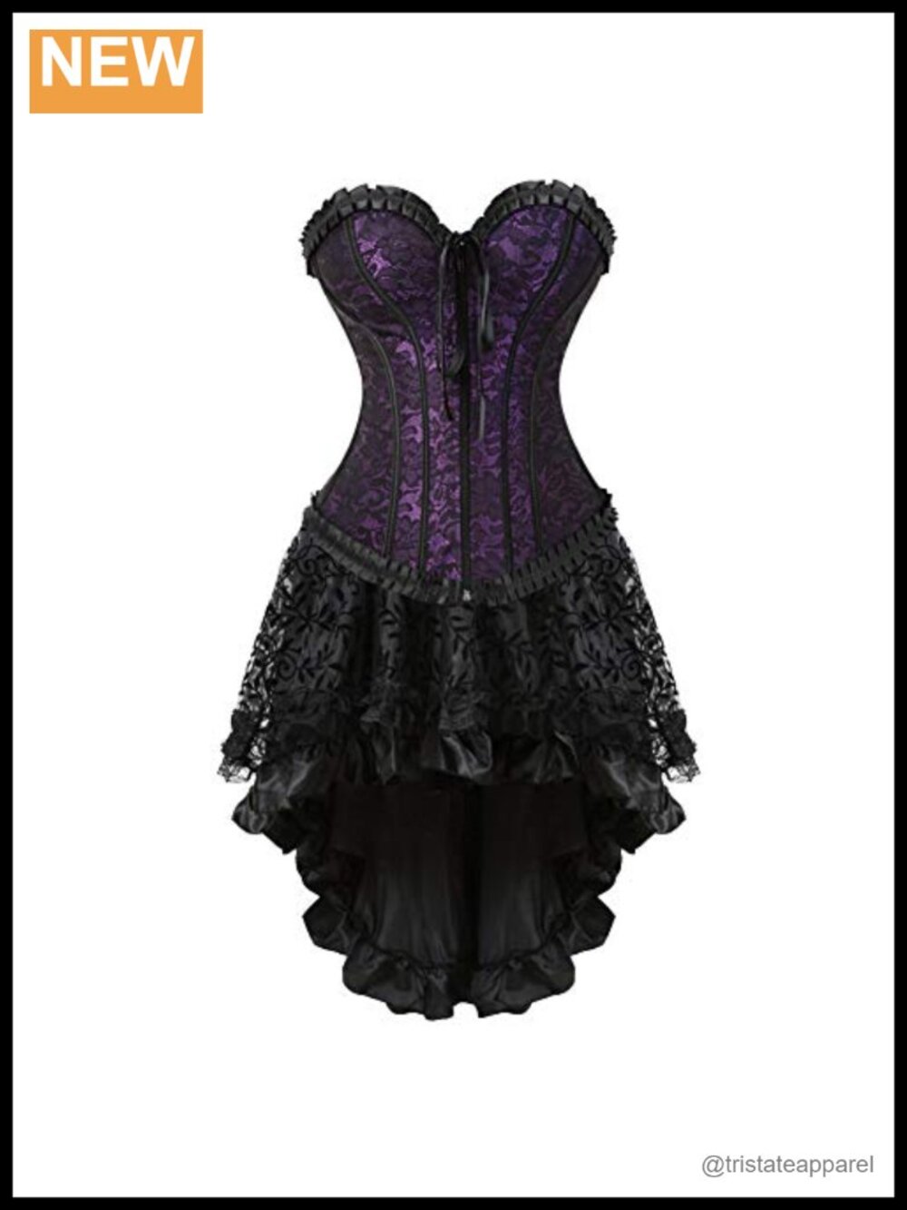 Lace Up Corset Skirt Set Steampunk Halloween Renaissance Costume